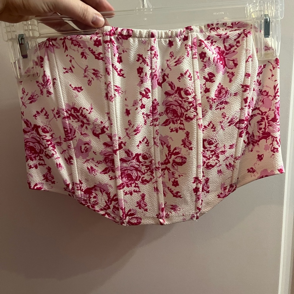 Floral Pink Corset Top
